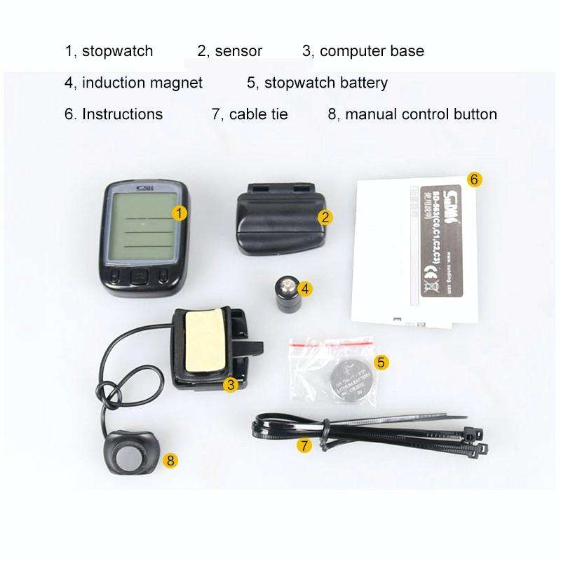 SUNDING 563C Bike Bicycle Waterproof Wireless LCD Screen Luminous Mileage Speedometer Odometer, C...