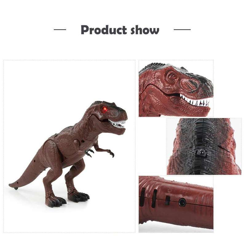 Walking Remote Control Tyrannosaurus Dinosaur Christmas Toy Light Sound Action Figure Infrared(Tr...