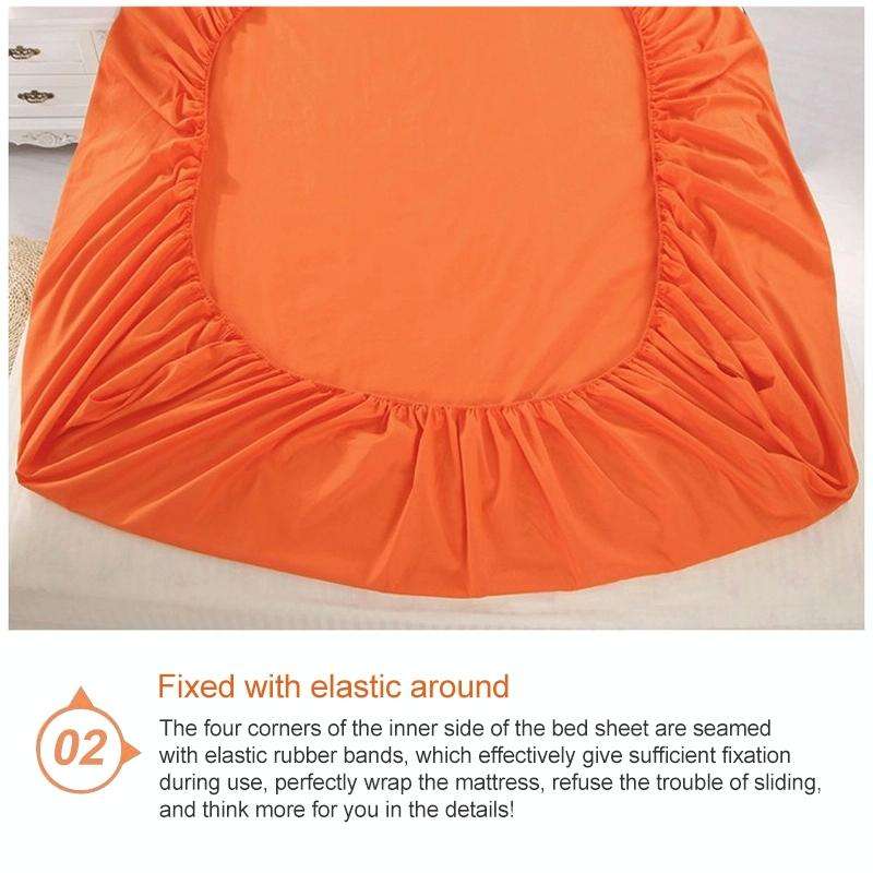 Plain Mattress Protector Bed Mat Mattress Cover Fitted Sheet, Size:150X200cm(Magenta)