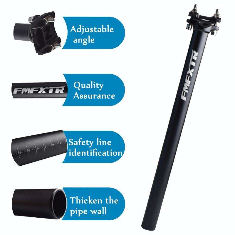 FMFXTR Bicycle Extended Saddle Seat Tube Double Nail Straight Tube, Specification: 30.9mm(Blue)