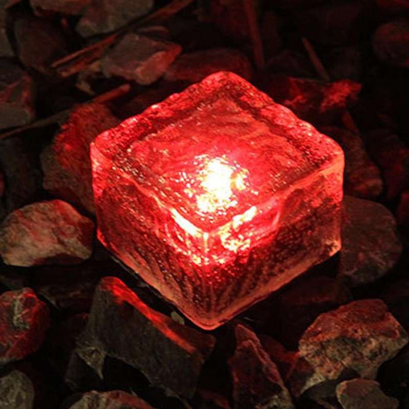 Solar Powered Square Tempered Glass Outdoor LED Buried Light Garden Decoration Lamp IP55 Waterpro...