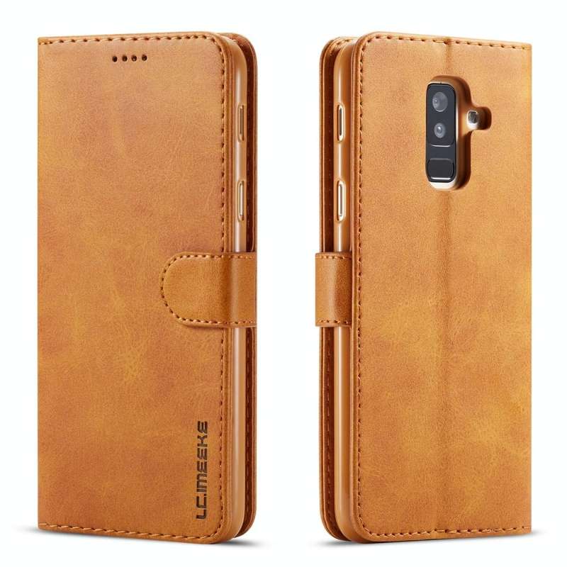 For Galaxy A6 Plus (2018) LC.IMEEKE Calf Texture Horizontal Flip Leather Case, with Holder & Card...