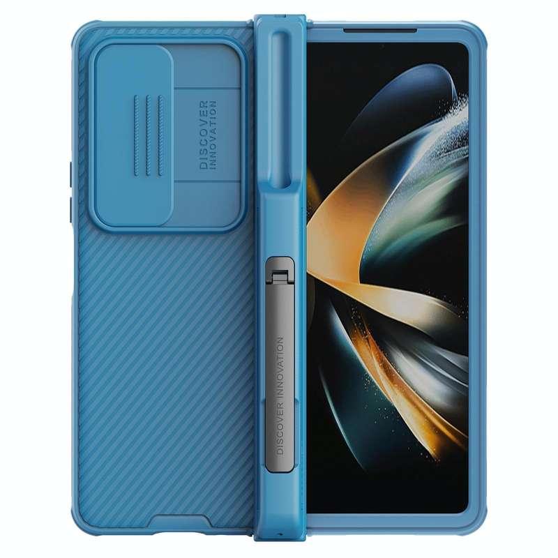 For Samsung Galaxy Z Fold4 5G NILLKIN Black Mirror Pro Series Camshield PC Phone Case with Pen Sl...