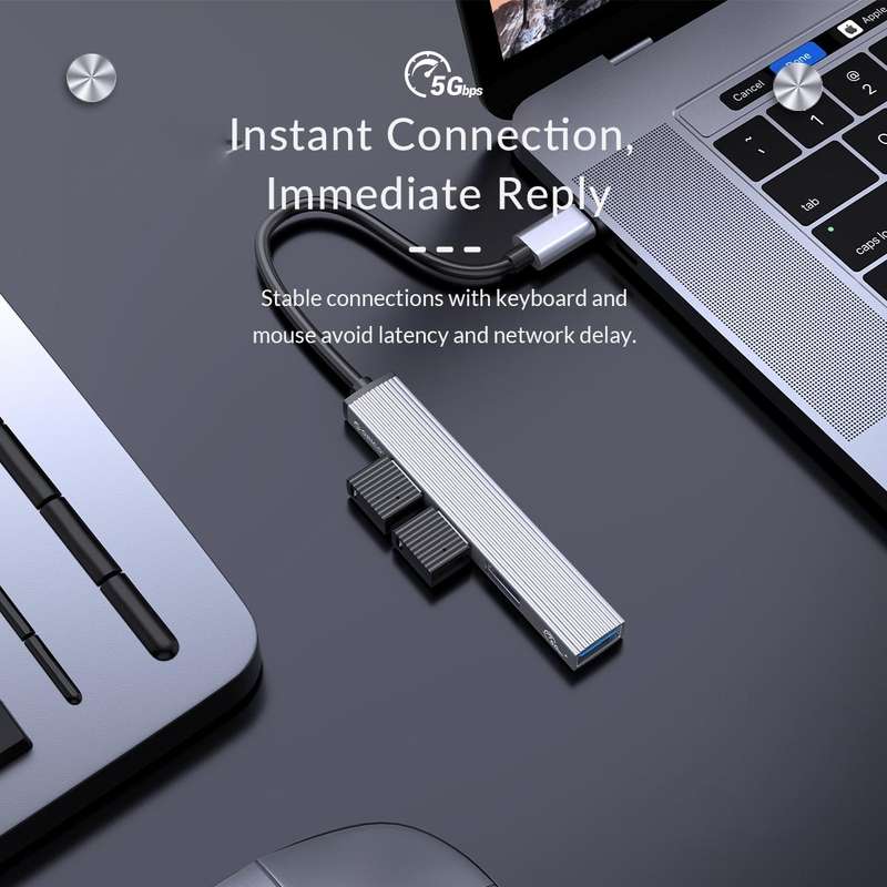 ORICO AH-12F 4 In 1 Type-C / USB-C to USB 3.0 HUB Docking Station(Grey)