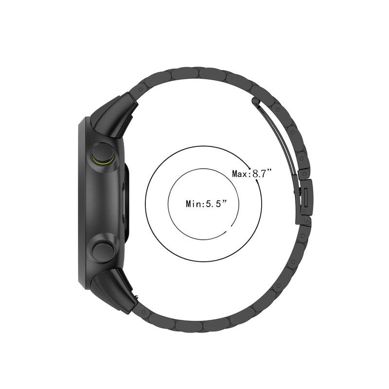 For Garmin Forerunner 45 / 45S / Swim 2 Universal Three Beads Stainless Steel Watch Band(Black)