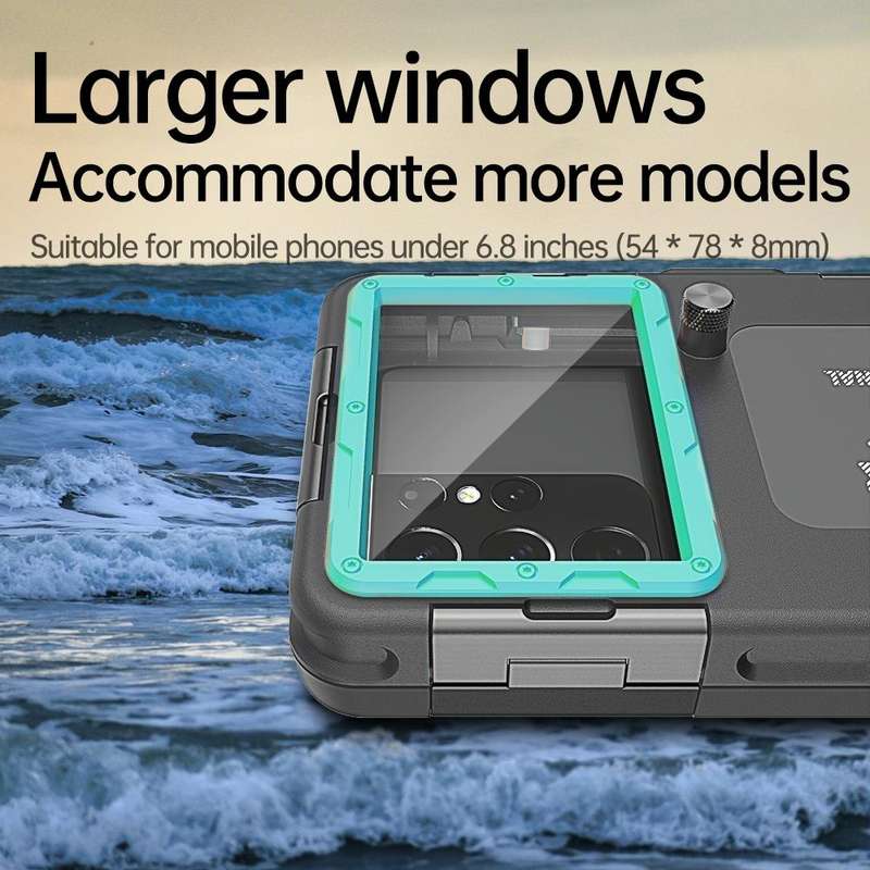 Diving Shell Gen2 Upgrade IP68 Waterproof Phone Case(Black Blue)