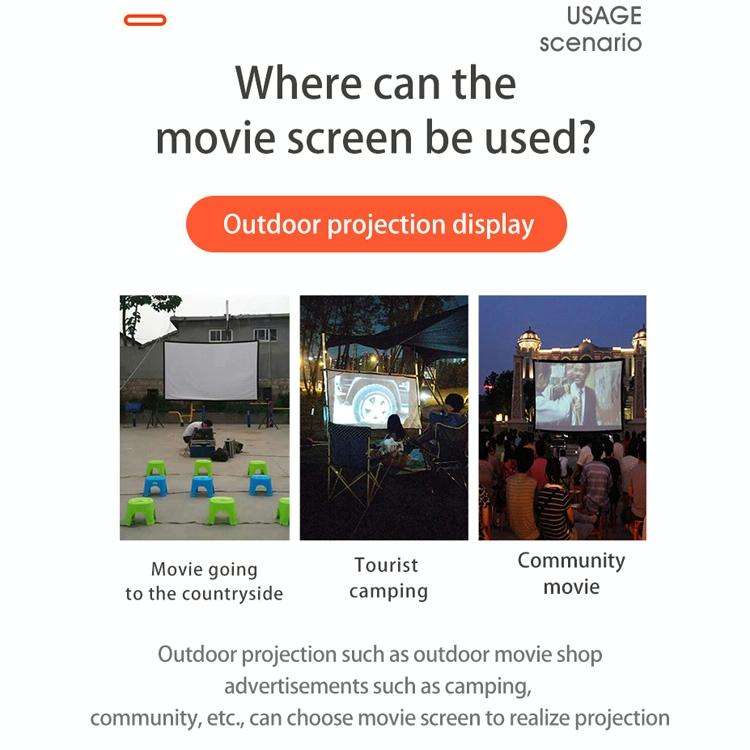 Simple Folding High Density Polyester Projector Film Curtain, Size:72 inch (4:3) Projection Area:...