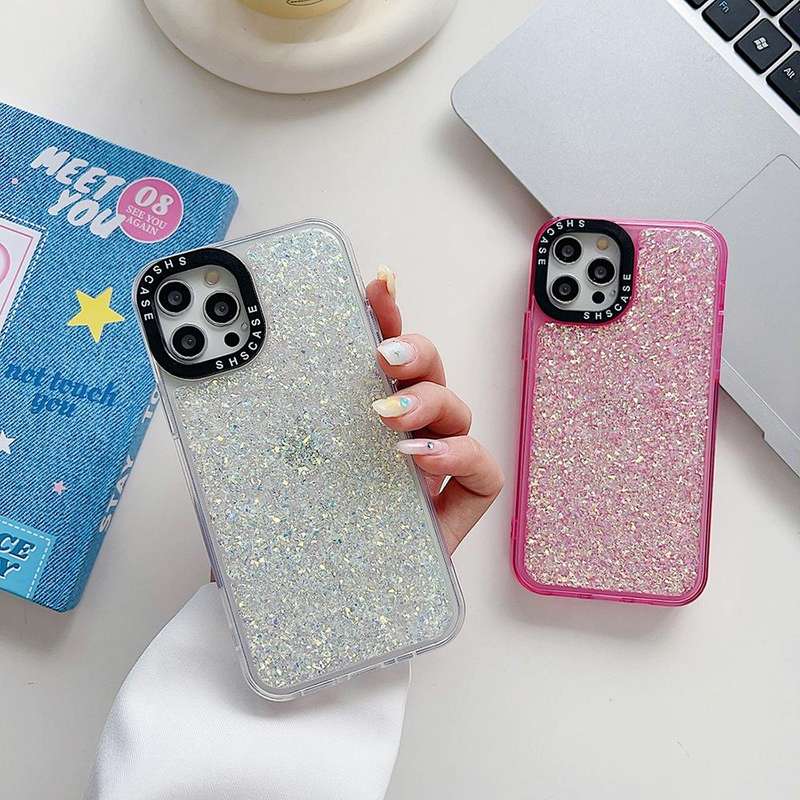 For iPhone 15 Glitter Epoxy Shockproof Phone Case(Pink)