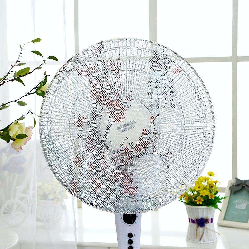 Anti-pinch Electric Fan Safety Cover Protection Net Dustproof Cover(Red Plum)