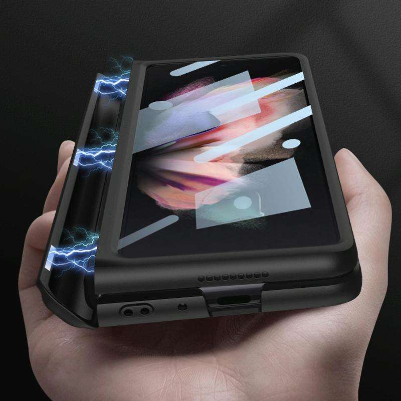 For Samsung Galaxy Z Fold3 5G GKK Integrated Magnetic Full Coverage Phone Flip Case with Pen Slot...