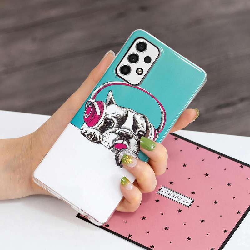 For Samsung Galaxy A13 4G Luminous TPU Protective Phone Case(Headset Dog)