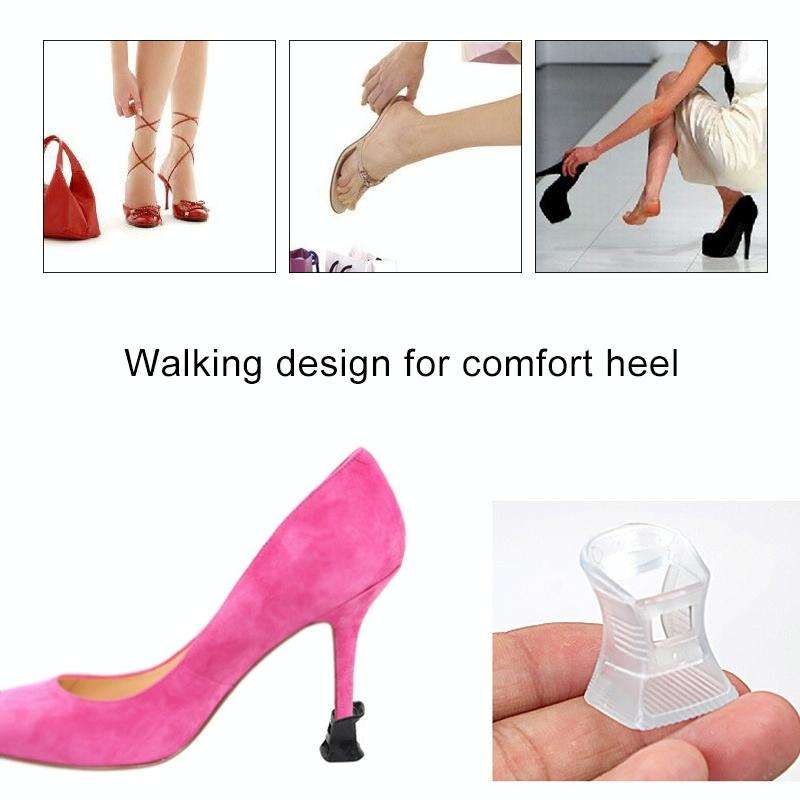 5 Pairs Hard Wearing Anti-slip PVC StoppersShoes High Heel Cover Protectors, Size: M ,Random Colo...