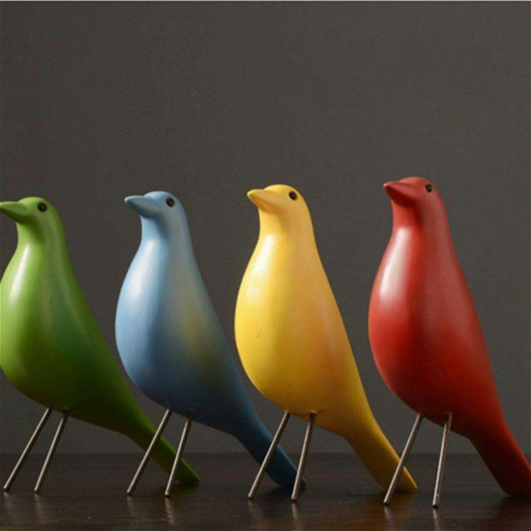 Resin Craft Bird Figurine Office Ornaments Home Decoration Accessories(Black)