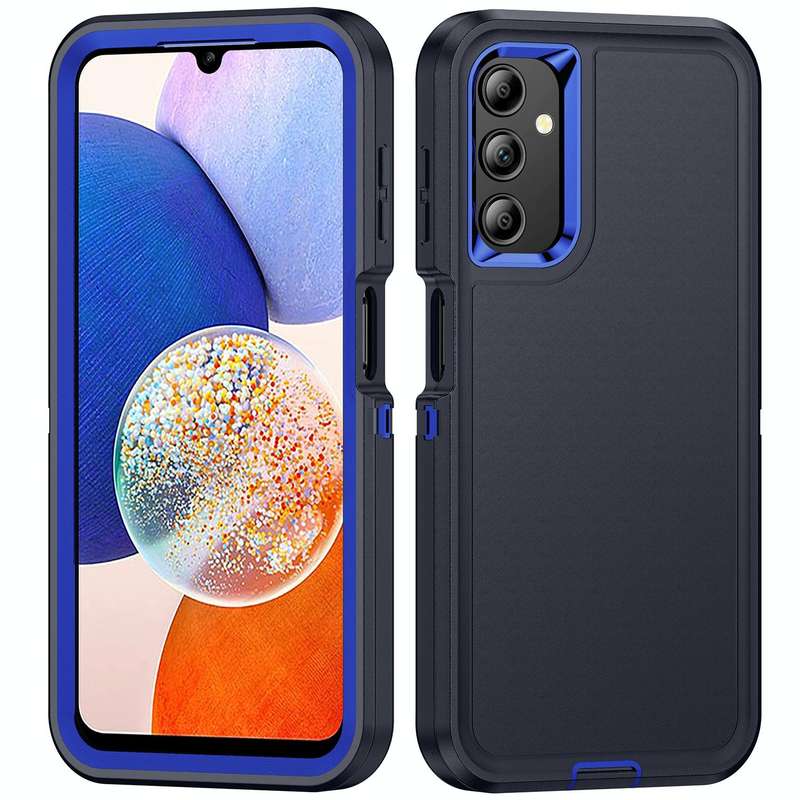 For Samsung Galaxy A14 5G Life Waterproof Rugged Phone Case(Dark Blue + Royal Blue)