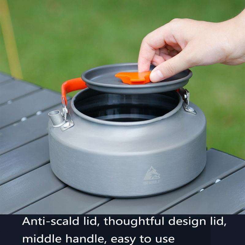 Hewolf HW-1782 Outdoor Kettle Pot Camping Tea Portable Kettle Cookware Pot, Capacity: 1.6L