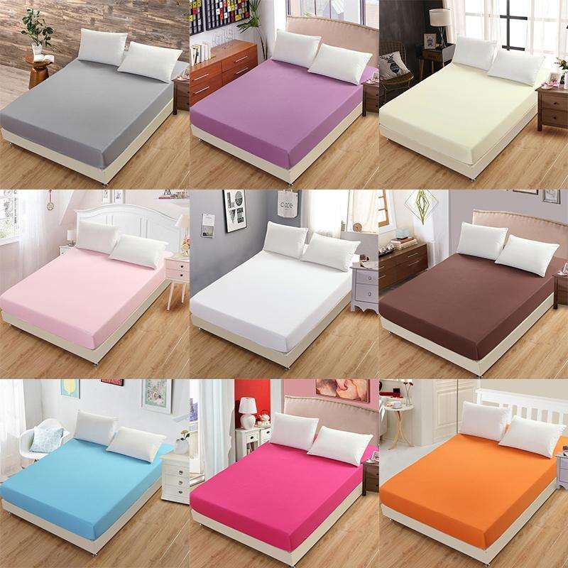 Plain Mattress Protector Bed Mat Mattress Cover Fitted Sheet, Size:120X200cm(Orange)