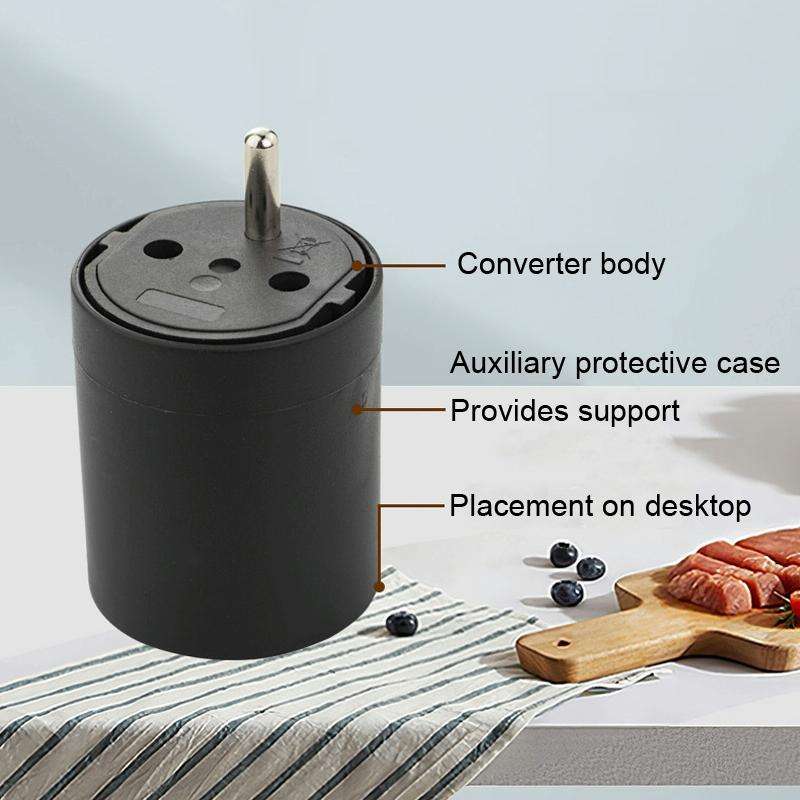 EU to Switzerland Convertible Plug With Ground Wire Travel Adaptor(Black)