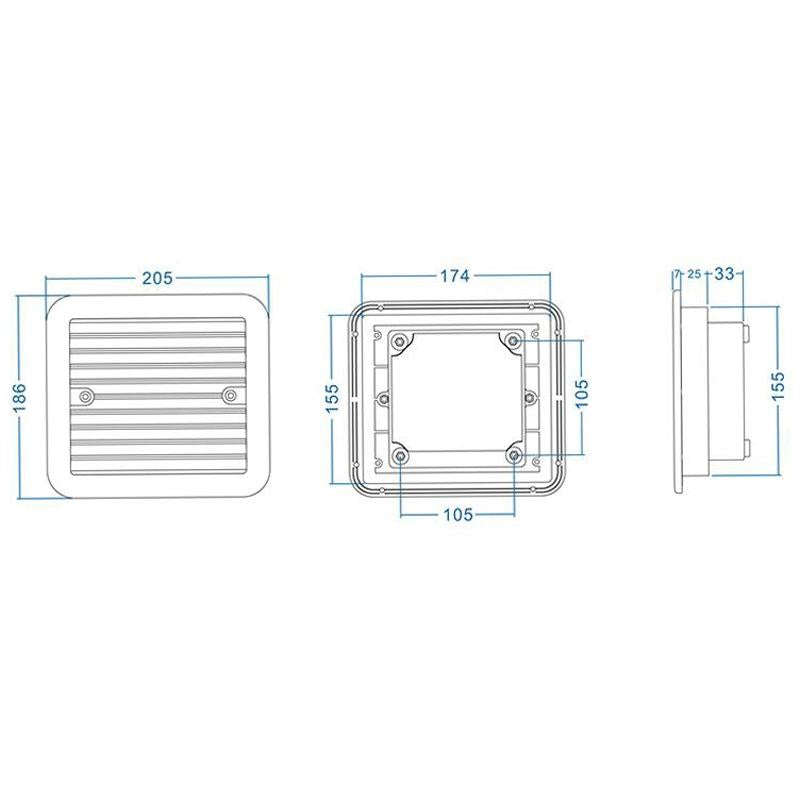 12V White Air Vent with Fan RV Trailer Caravan Mute Side Air Ventilation