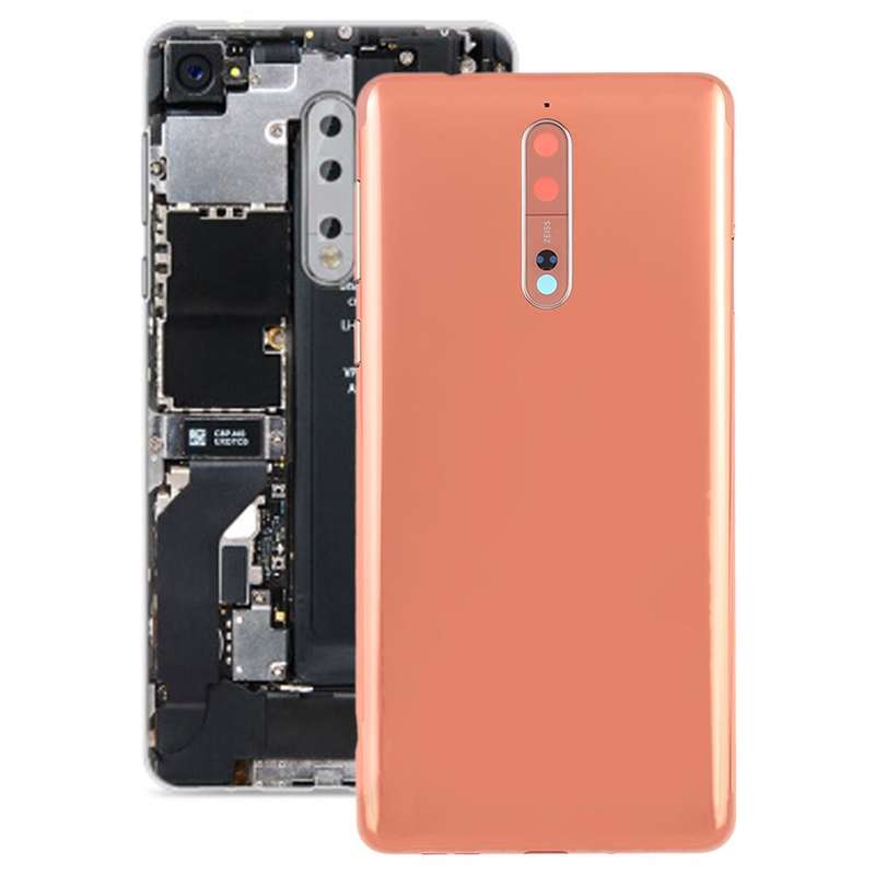 Battery Back Cover with Camera Lens & Side Keys for Nokia 8(Orange)