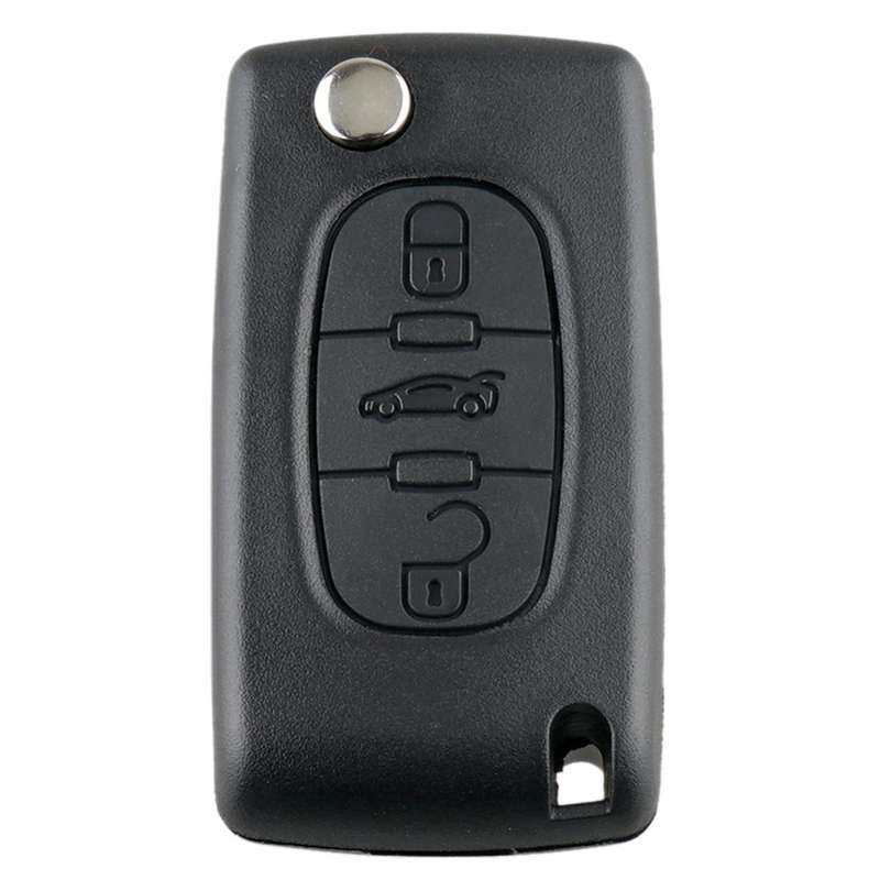 For PEUGEOT 3 Buttons Intelligent Remote Control Car Key with Integrated Chip & Battery & Holder ...