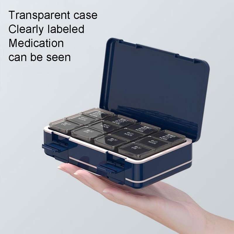 24 Grid Large Capacity Sealing Pills Case 3 Times A Day 7 Day Medicine Organizer Box(White)