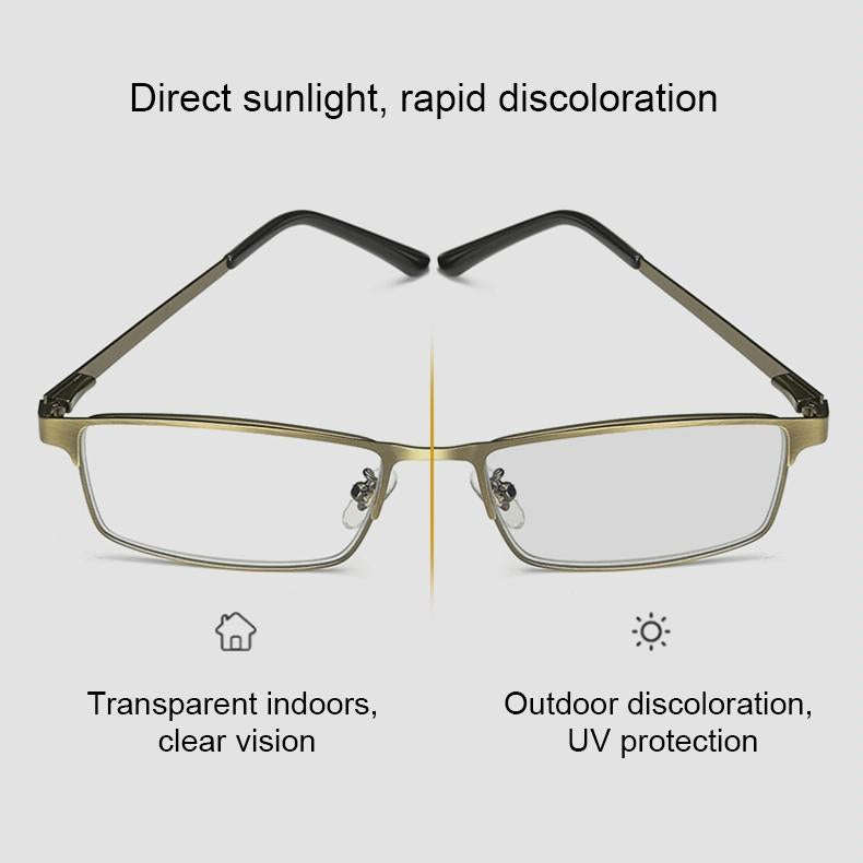 Dual-purpose Photochromic Presbyopic Glasses, +1.00D(Gold)