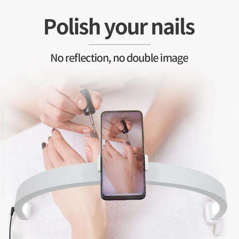 M12X Foldable LED Half Moon Lamp Touch Control Nail Art Lamp, Length: 56cm(UK Plug)