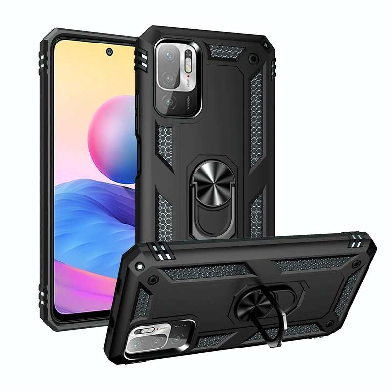 For Xiaomi Redmi Note 10 5G Shockproof TPU + PC Protective Case with 360 Degree Rotating Holder(B...