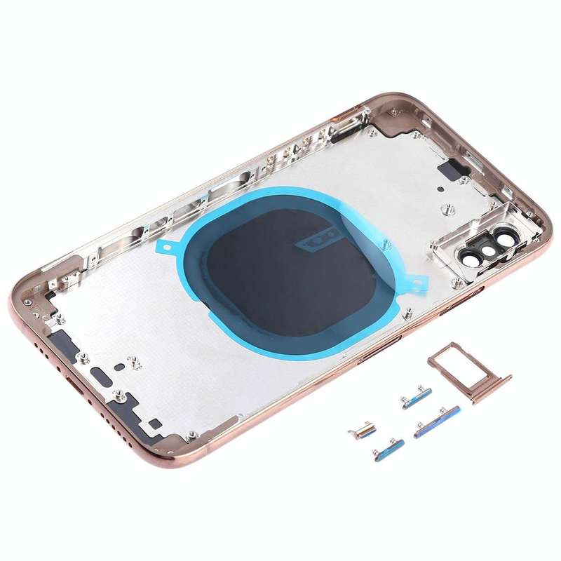Back Cover with Camera Lens & SIM Card Tray & Side Keys for iPhone XS(Gold)