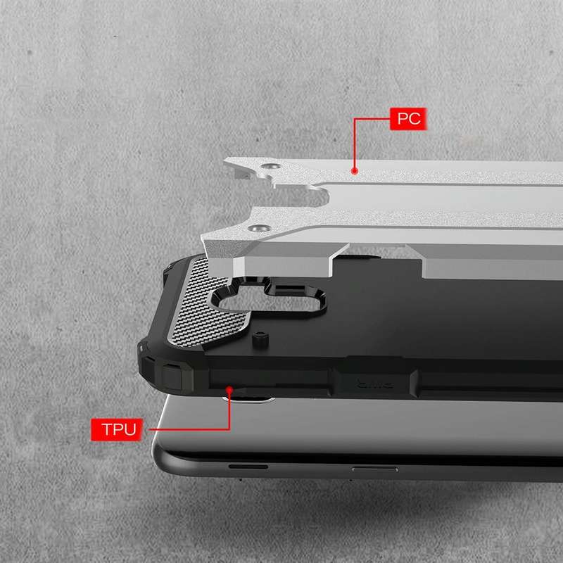 Full-body Rugged TPU + PC Combination Case for Galaxy J6 2018 (EU Version)(Grey)