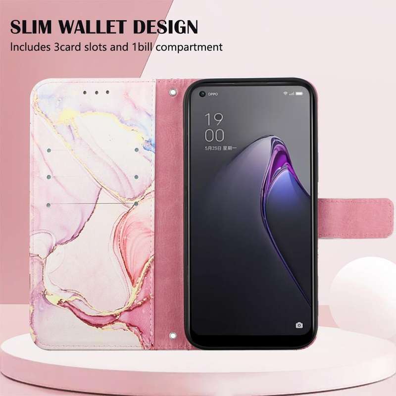 For OPPO Reno8 Pro+ PT003 Marble Pattern Flip Leather Phone Case(LS005)