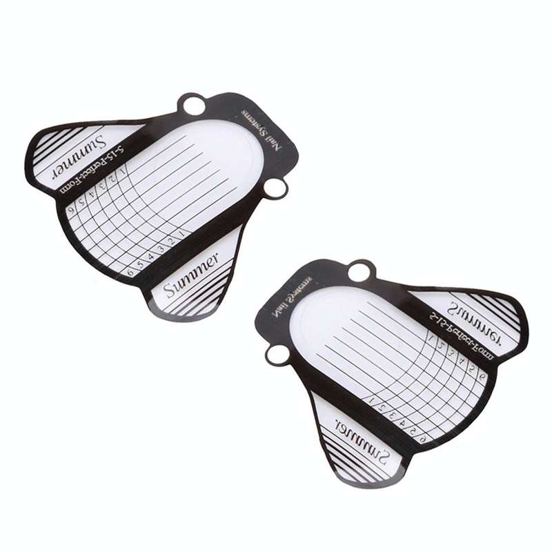 500PCS/Set Nail Art Acrylic UV Gel Tips Extension Builder Form Guide Stencil Manicure Tools(Trans...