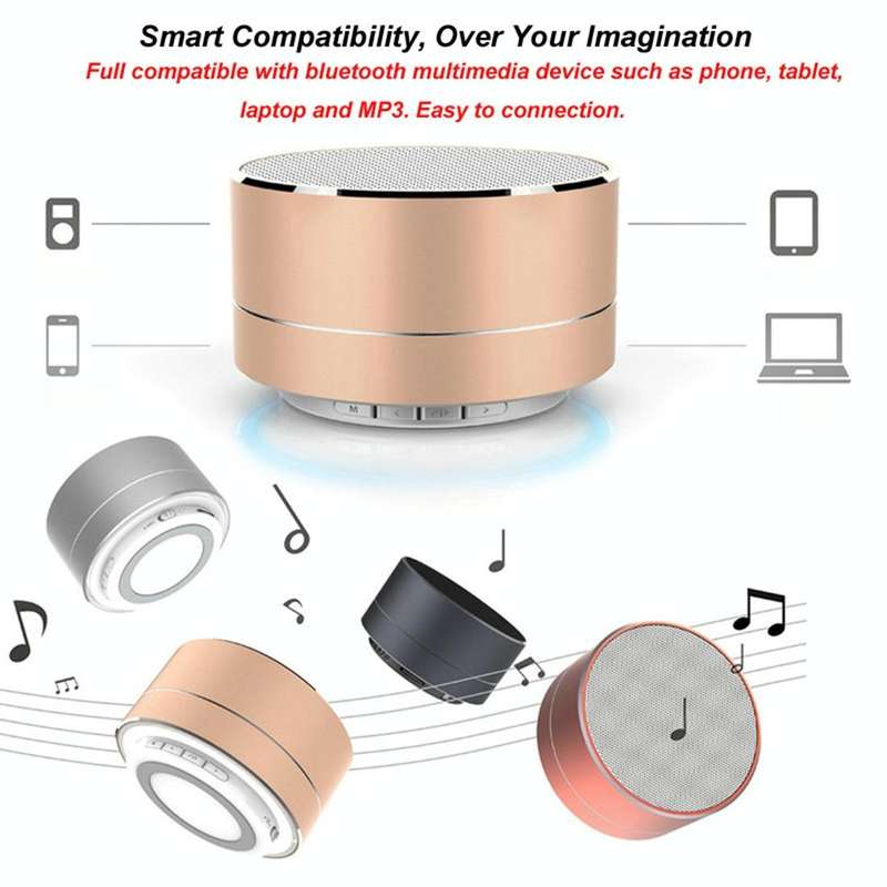 A10 Mini Portable Bluetooth Speaker Built-in MIC & LED, Support Hands-free Calls & TF Card(Rose G...