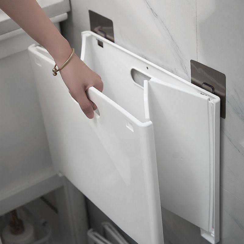 Wall-Mounted Foldable Laundry Storage Basket, Color: Large (White)