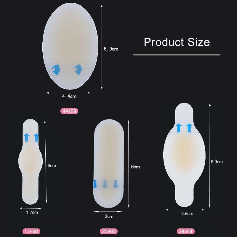 10 PCS Foot Care Skin Hydrogel Analgesic Plaster Blisters Slip Heel Protector Size: 44x69cm