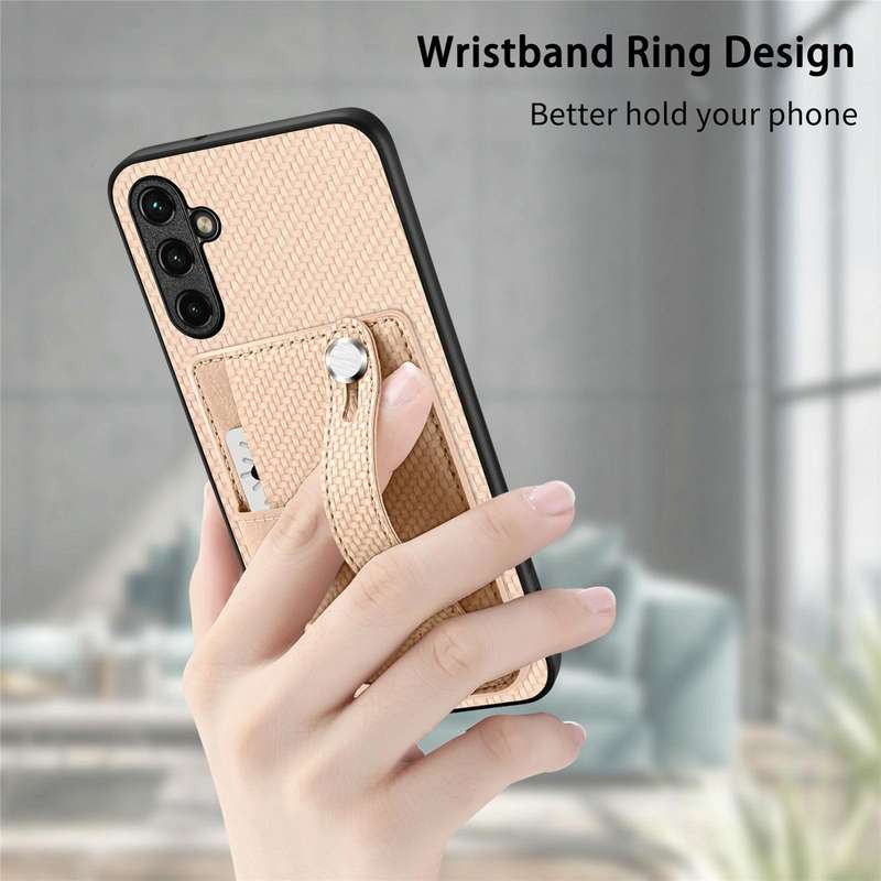 For Samsung Galaxy A34 5G Wristband Kickstand Card Wallet Back Cover Phone Case with Tool Knife(G...