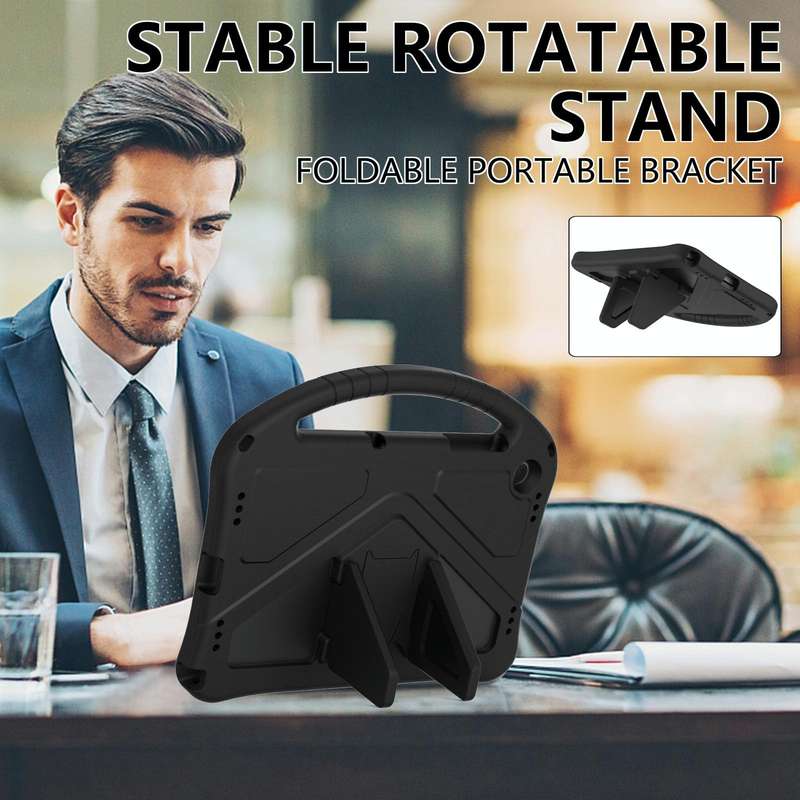 For Samsung Galaxy Tab A9+ EVA Shockproof Tablet Case with Holder(Black)