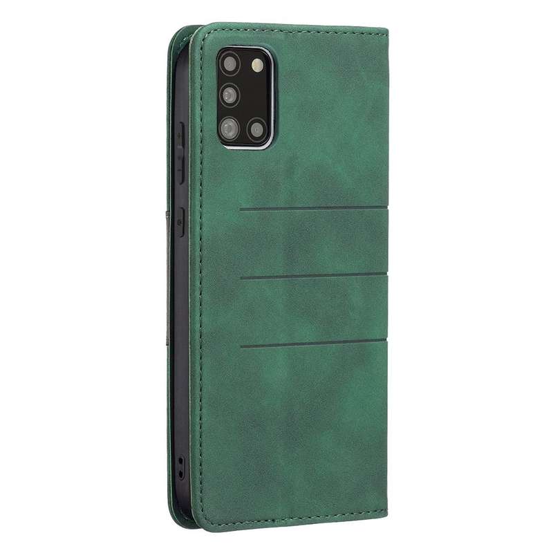 For Samsung Galaxy A31 Magnetic Splicing Leather Phone Case(Green)