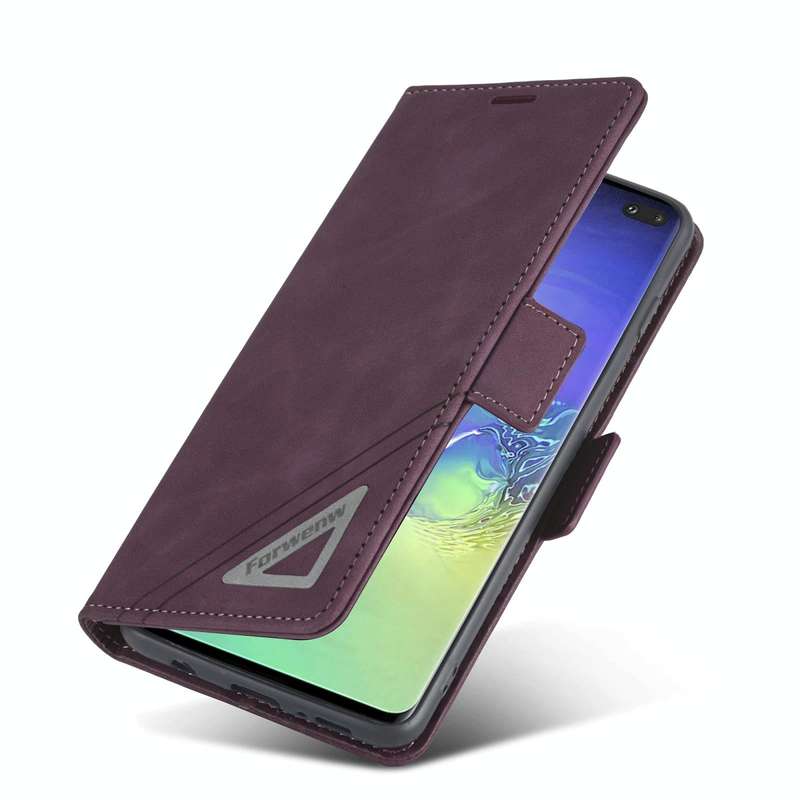 For Samsung Galaxy S10 Forwenw Dual-side Buckle Leather Phone Case(Wine Red)
