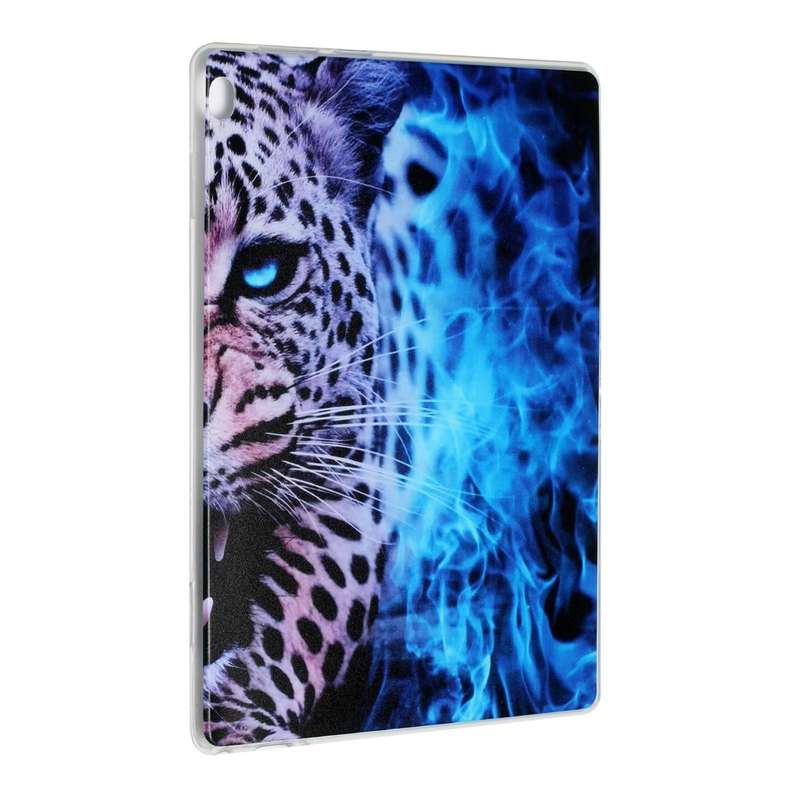 For Lenovo Tab M10 Painted TPU Tablet Case(Blue Leopard)