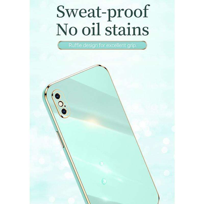 For iPhone X XINLI Straight 6D Plating Gold Edge TPU Shockproof Case(Pink)