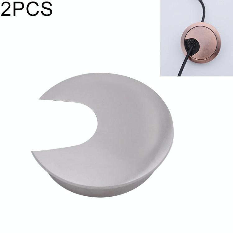 2 PCS Desk Computer Desktop Zinc Alloy Round Threading Box Hole Cover, Hole Diameter: 35mm (Brush...