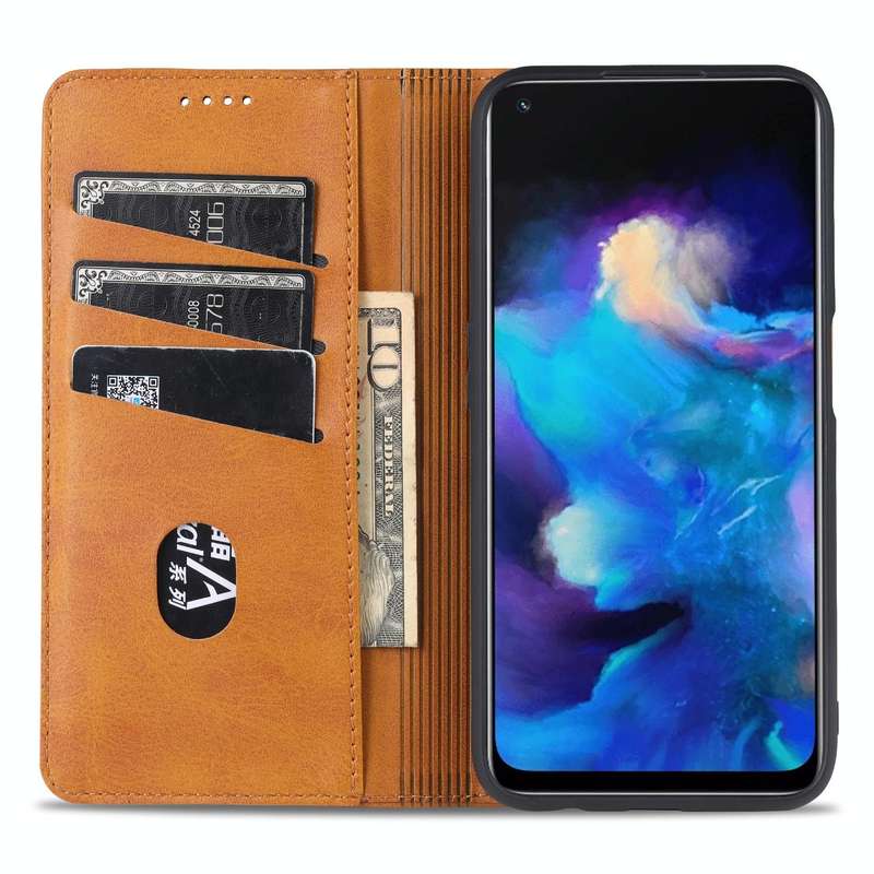 For OPPO A74 (5G) AZNS Magnetic Calf Texture Horizontal Flip Leather Case with Card Slots & Holde...