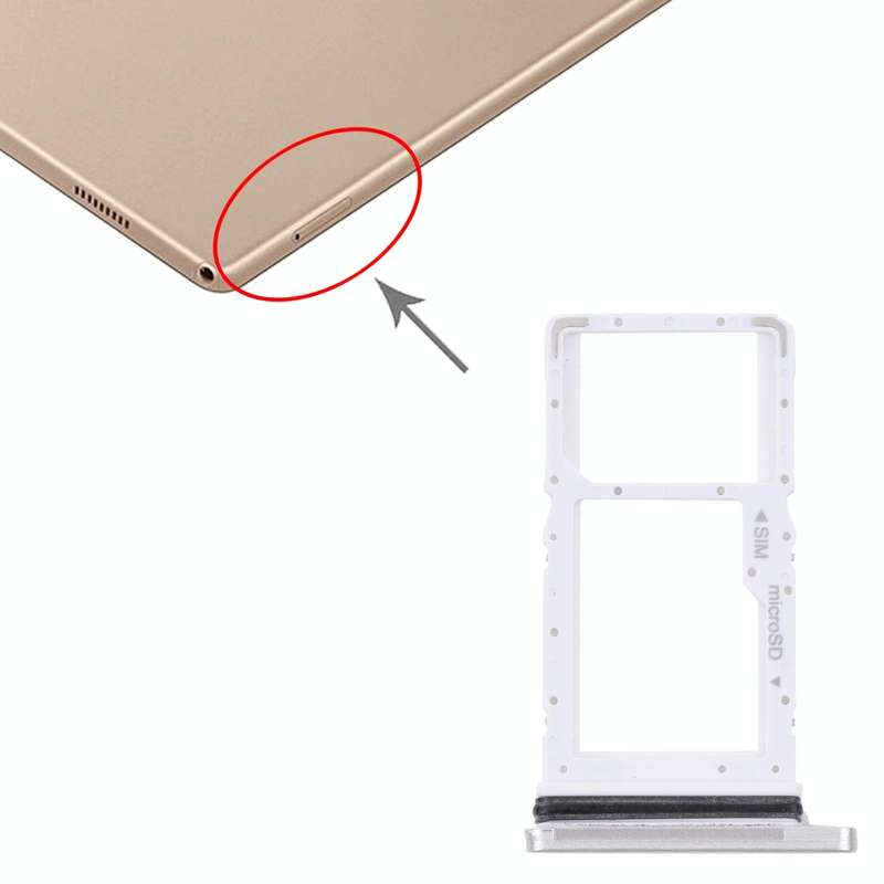 For Samsung Galaxy Tab A7 10.4 (2020) SM-T505 SIM Card Tray + Micro SD Card Tray (White)