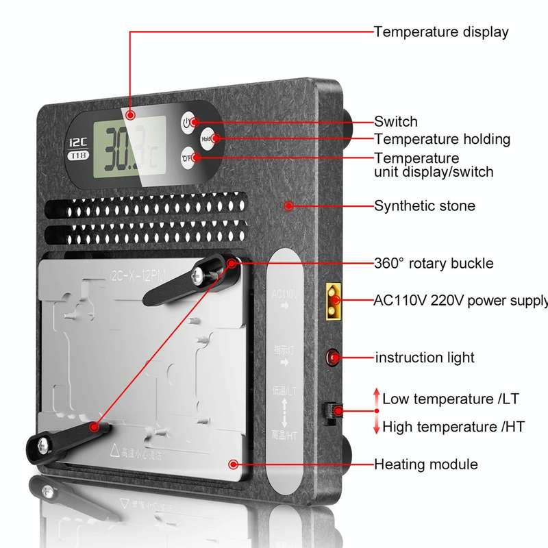 i2C T18 LCD Display PCB Motherboard Layered Desoldering Station For iPhone X-15 Pro Max with Glue...