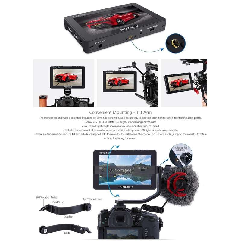 FEELWORLD F5 ProX 5.5 inch 1600nit High Bright Touch Screen DSLR Camera Field Monitor 4K HDMI F97...
