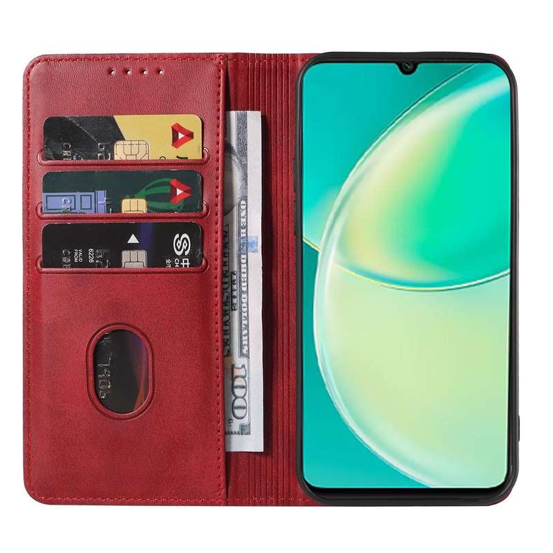 For Huawei Nova Y60 Magnetic Closure Leather Phone Case(Red)