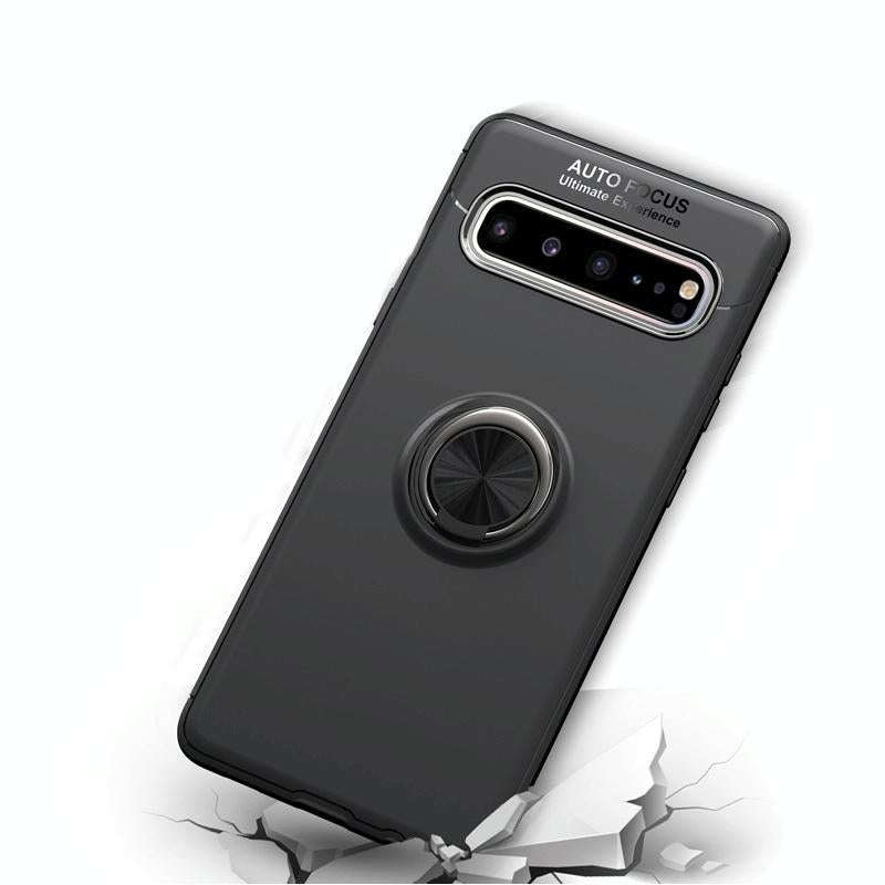 Magnetic 360 Degree Rotation Ring Holder Armor Shockproof TPU Case for Galaxy S10 5G (Red)
