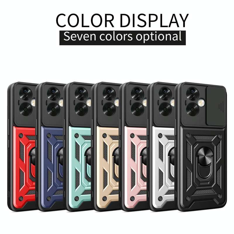 For OPPO A79 5G Global Sliding Camera Cover Design TPU Hybrid PC Phone Case(Blue)