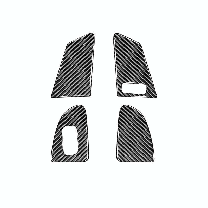4 PCS Car Carbon Fiber Window Lifting Button Decorative Stickers for Volvo V60 / XC60 2010-2017 /...